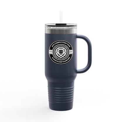 "Jeté Competition Team" 40oz Insulated Travel Mug – Collegiate Dance Emblem Tumbler with “Always Keep Dancing” Quote – Stainless Steel Travel Cup for Dancers, Coaches & Dance Moms