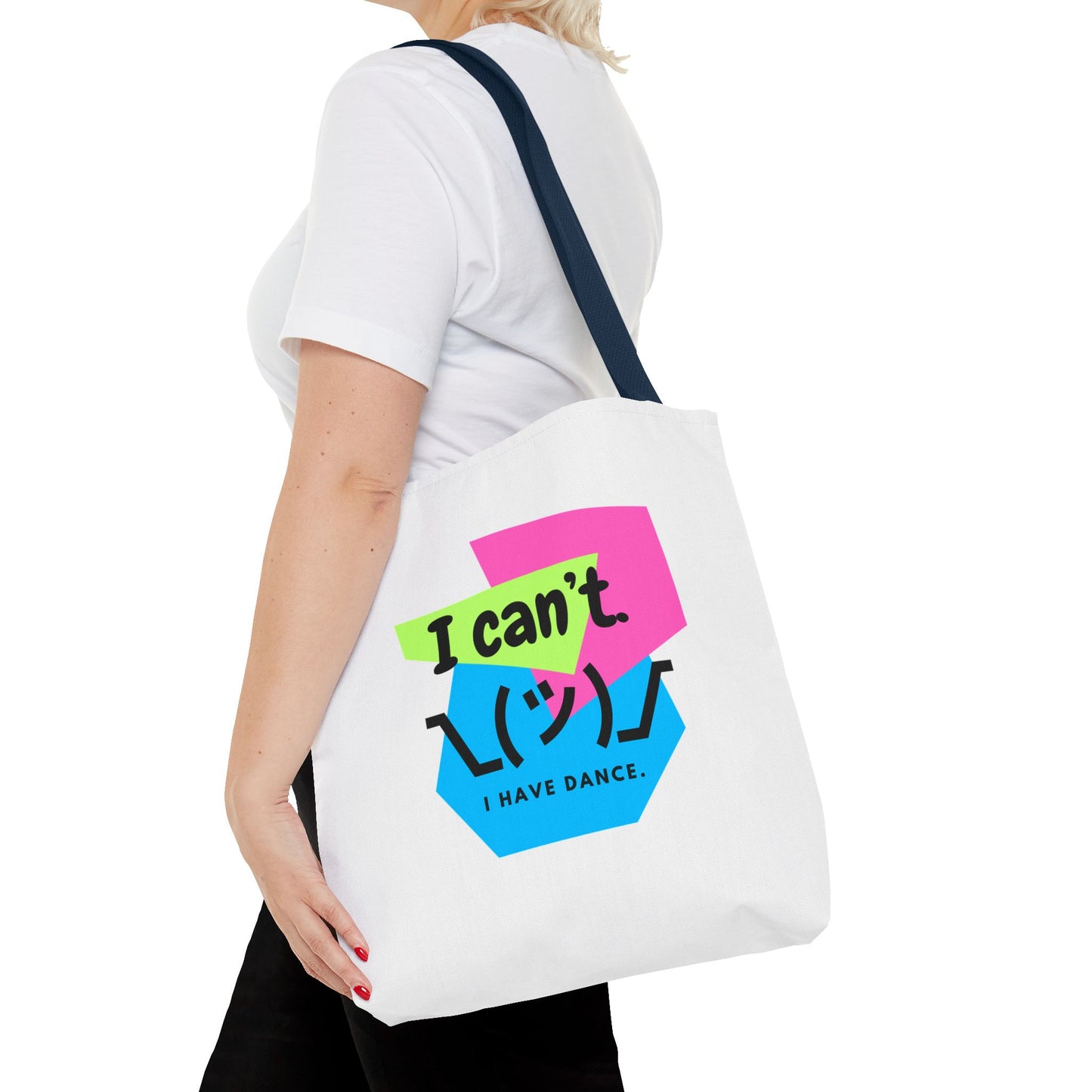 "I Can't. I Have Dance." – 80s Retro Emoji Canvas Tote Bag for Dancers | Funny Dance Quote Reusable Shoulder Bag