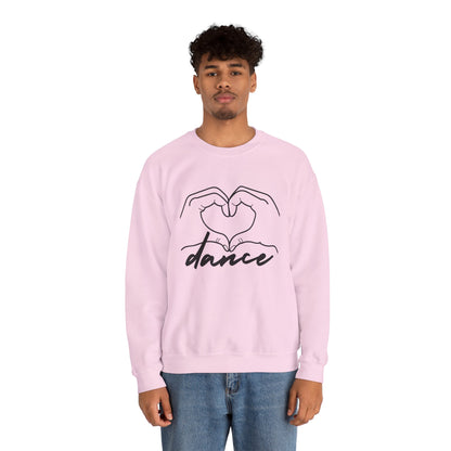 Dance Heart Hands Unisex Crewneck Sweatshirt – Hand Heart Graphic Dance Lover Pullover