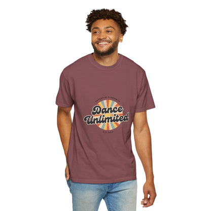 "Dance Unlimited, Potential & Growth" Unisex Garment-Dyed T-Shirt – Retro-Inspired Dance Motivation Graphic Tee – Inspirational Shirt for Dancers"