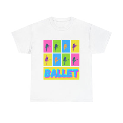 "Ballet" Pop Art Inspired Dance Graphic Unisex Heavy Cotton Tee – Artistic Ballet Dancer T-Shirt for Dance Lovers