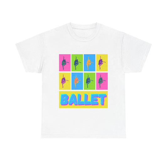 "Ballet" Pop Art Inspired Dance Graphic Unisex Heavy Cotton Tee – Artistic Ballet Dancer T-Shirt for Dance Lovers