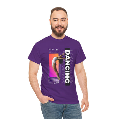 “Dancing” Streetwear-Inspired Female Dancer Unisex Heavy Cotton Tee – Urban Dance Graphic T-Shirt for Performers and Dance Lovers