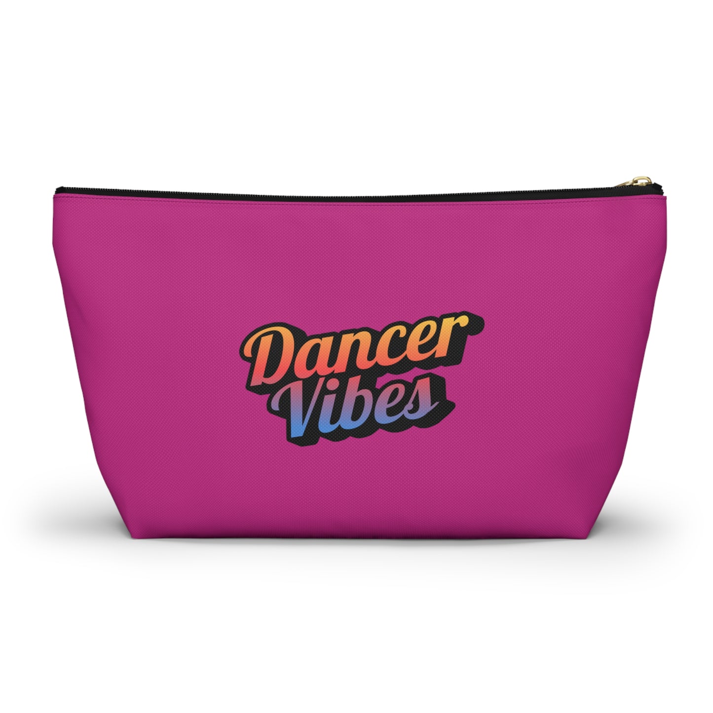 "Dancer Vibes" Makeup Bag – Colorful Text-Based Dance Graphic – Fun Dance-Themed Zipper Pouch for Cosmetics, Accessories & Travel Essentials