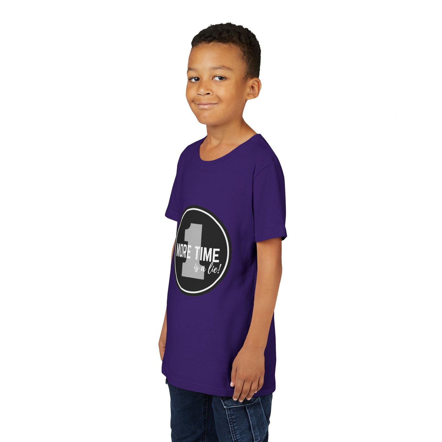 “One More Time is a Lie” Bold Emblem Dancer Graphic T-Shirt for Kids – Funny Dance Rehearsal Shirt - Youth Dance Tee