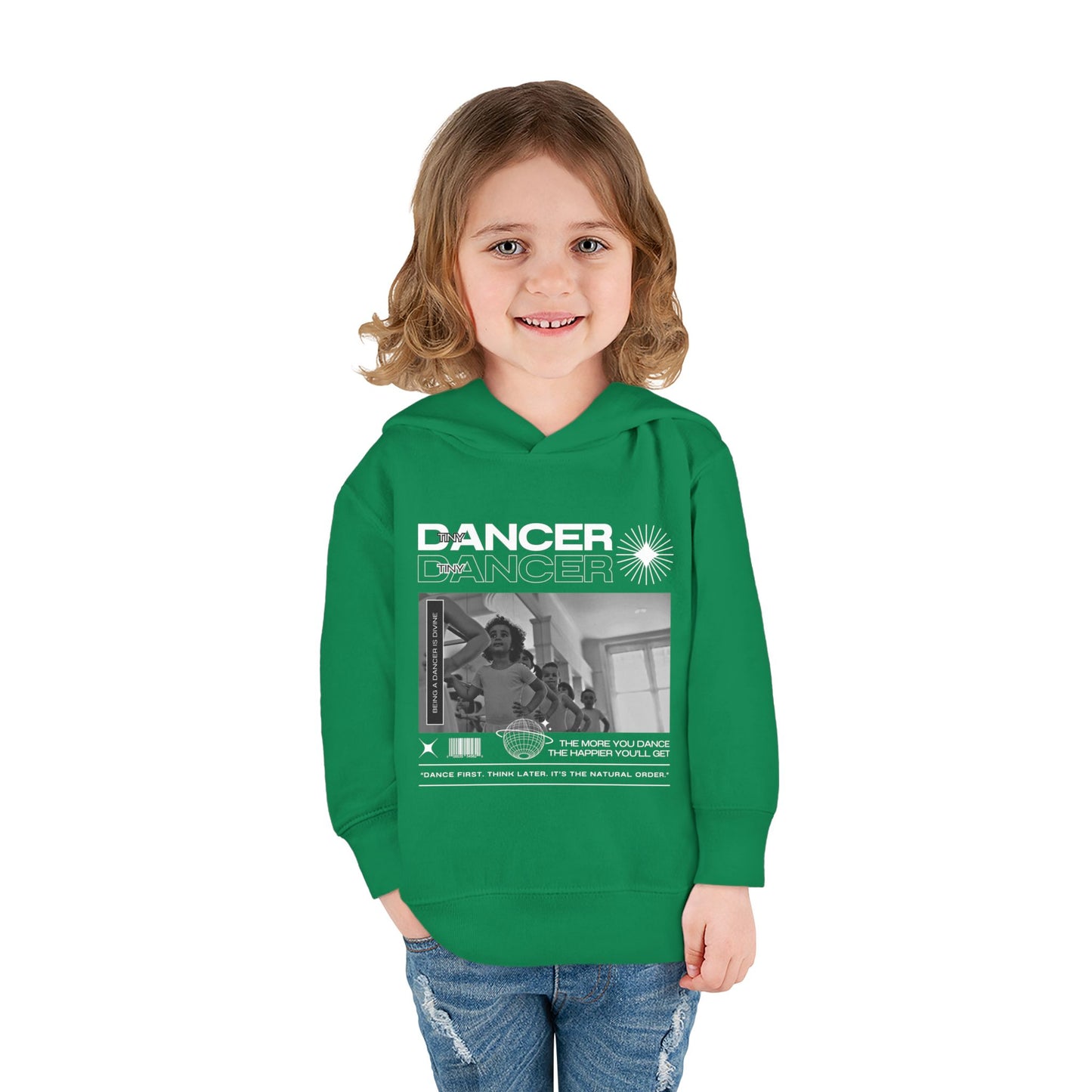 “Tiny Dancer” Toddler Pullover Hoodie – Streetwear-Inspired Ballet Class Graphic Sweatshirt for Kids