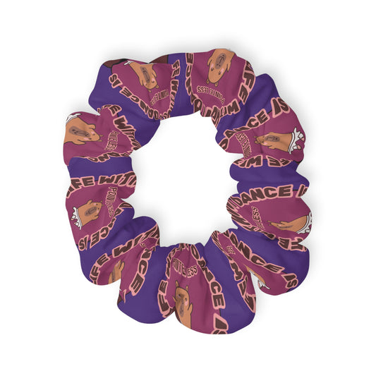 “Life Without Dance Is Pointeless” Scrunchie – Funny Ballet Pun Hair Accessory with Cute Dancing Capybara Graphic