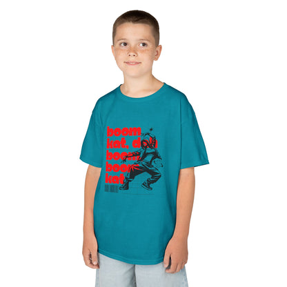 “Boom Kat Youth Short Sleeve Dance T-Shirt – Bold Streetwear-Inspired Graphic Tee for Kids