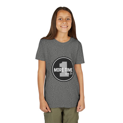 “One More Time is a Lie” Bold Emblem Dancer Graphic T-Shirt for Kids – Funny Dance Rehearsal Shirt - Youth Dance Tee