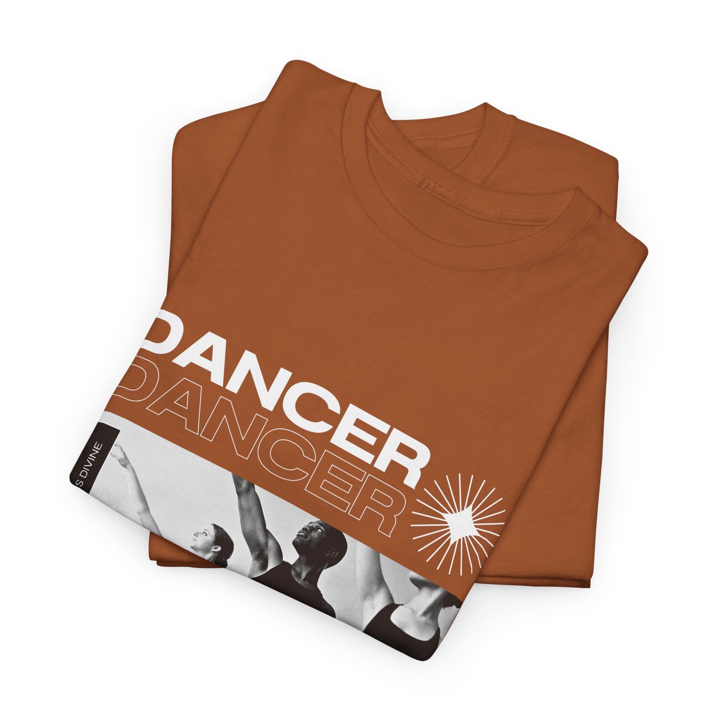 "Dancer" with ballet dancers at the Barre - Unisex Heavy Cotton Tee | Streetwear-Inspired Ballet Training Graphic T-Shirt for Dance Lovers