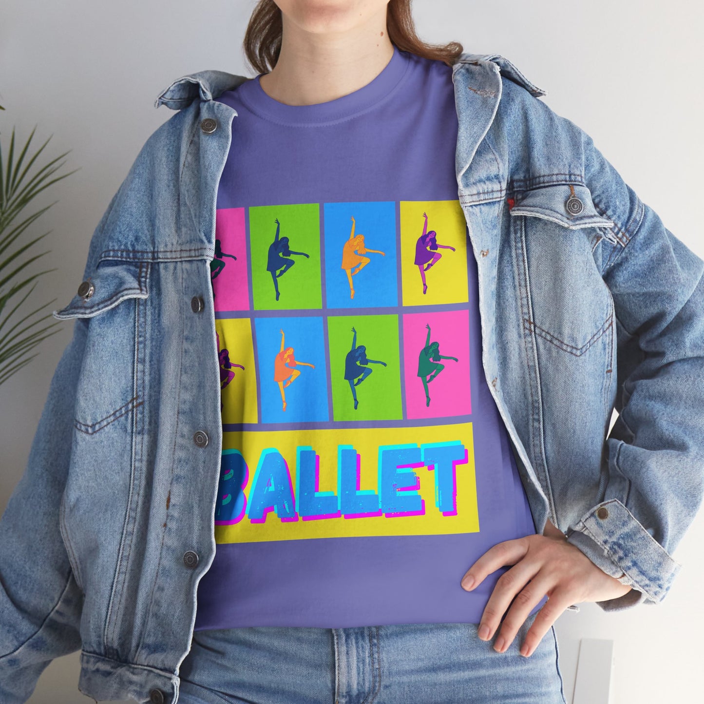 "Ballet" Pop Art Inspired Dance Graphic Unisex Heavy Cotton Tee – Artistic Ballet Dancer T-Shirt for Dance Lovers