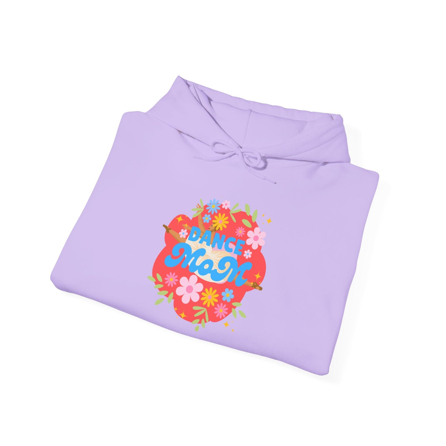 "Dance Mom" Superhero Hoodie – Floral Front Graphic & Fun Back Design | Unisex Hooded Sweatshirt for Proud Dance Parents
