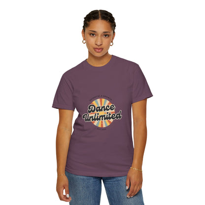 "Dance Unlimited, Potential & Growth" Unisex Garment-Dyed T-Shirt – Retro-Inspired Dance Motivation Graphic Tee – Inspirational Shirt for Dancers"