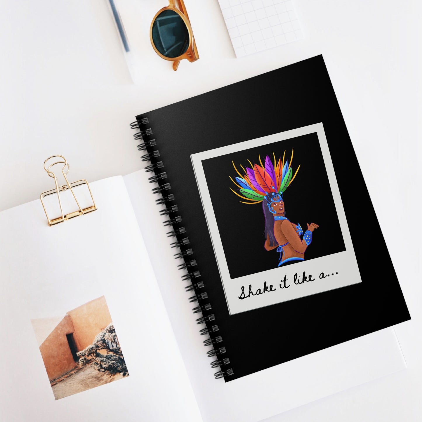 "Shake It Like a..." Spiral Notebook – Colorful Carnival Samba Dancer Journal for Dancers, Writers & Creative Spirits