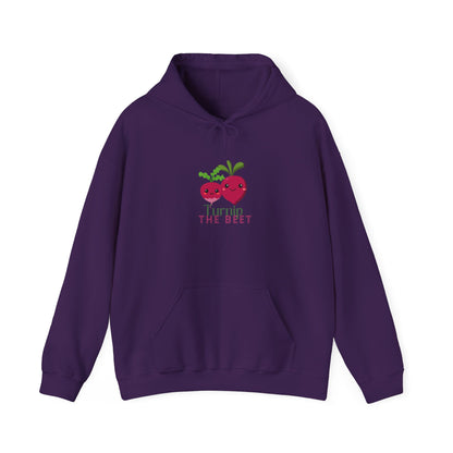 "Turnip the Beet" Unisex Hooded Sweatshirt – Funny Dance Pun Hoodie with Cute Veggie Graphic | Cozy Gift for Dancers & Foodie Fans