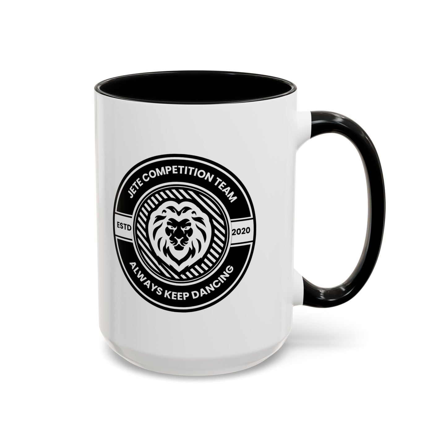 "Jeté Competition Team – Always Keep Dancing" Accent Coffee Mug – Collegiate Style Ceramic Mug for Dancers and Studio Teams