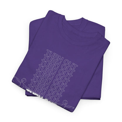 "Turn Out" Ballerina Graphic Unisex Heavy Cotton Tee – Ballet Dance T-Shirt for Dancers & Dance Enthusiasts