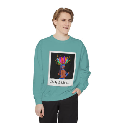 "Shake It Like a..." Unisex Lightweight Crewneck Sweatshirt – Carnival-Inspired Samba Dancer Graphic Pullover for Dance Lovers & Festival Vibes