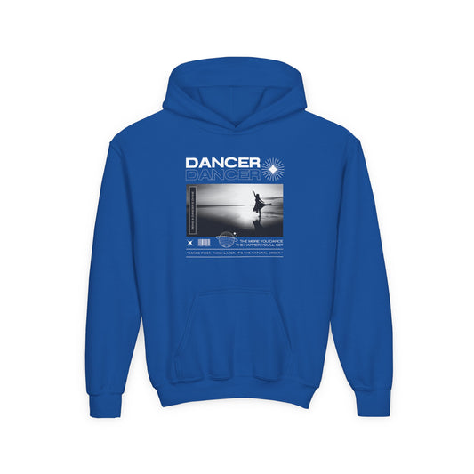 “Dancer” Arabesque on the Beach Graphic | Unisex Youth Hoodie – Streetwear-Inspired Ballet Dance Hoodie for Kids & Young Dancers