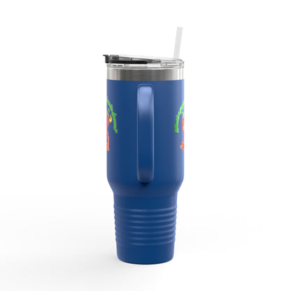 "What's a Pepper's Favorite Dance? Salsa." Funny Dance Quote 40oz Insulated Travel Mug – Bold Pepper Graphic Stainless Steel Tumbler