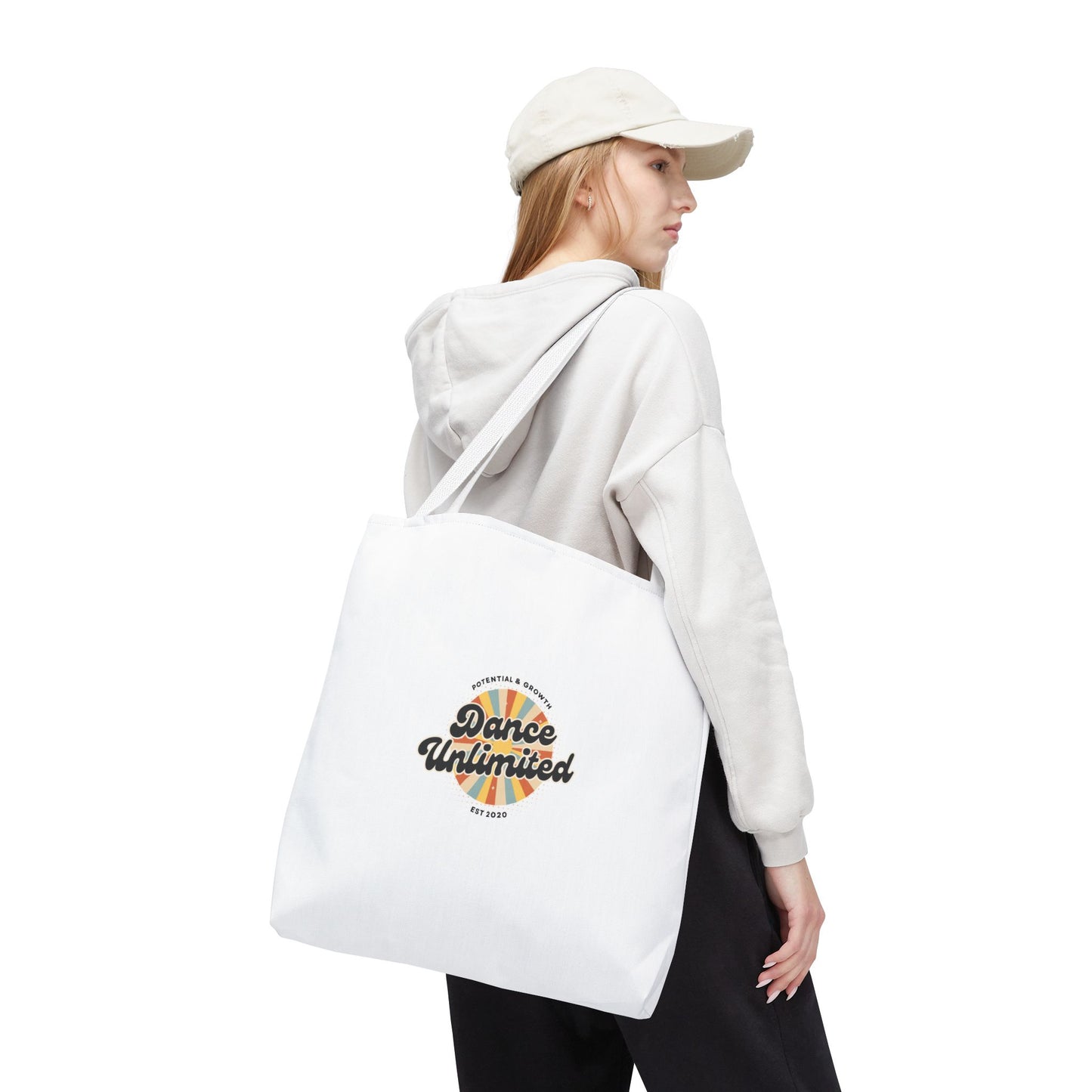 "Dance Unlimited, Potential & Growth" Canvas Tote Bag – Retro Graphic Dance Bag | Stylish Reusable Dance Tote for Dancers & Dance Moms