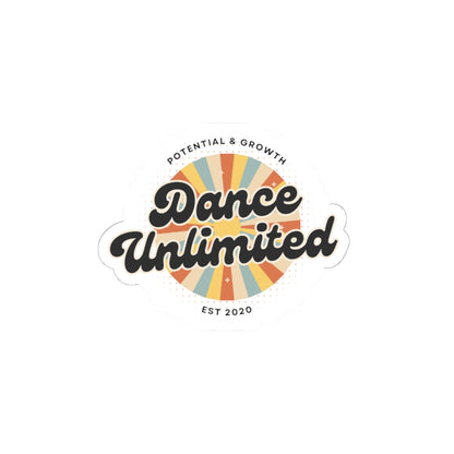 "Dance Unlimited Potential & Growth" Kiss-Cut Sticker – Bold Retro Dance-Themed Vinyl Sticker for Laptops, Journals & Water Bottles