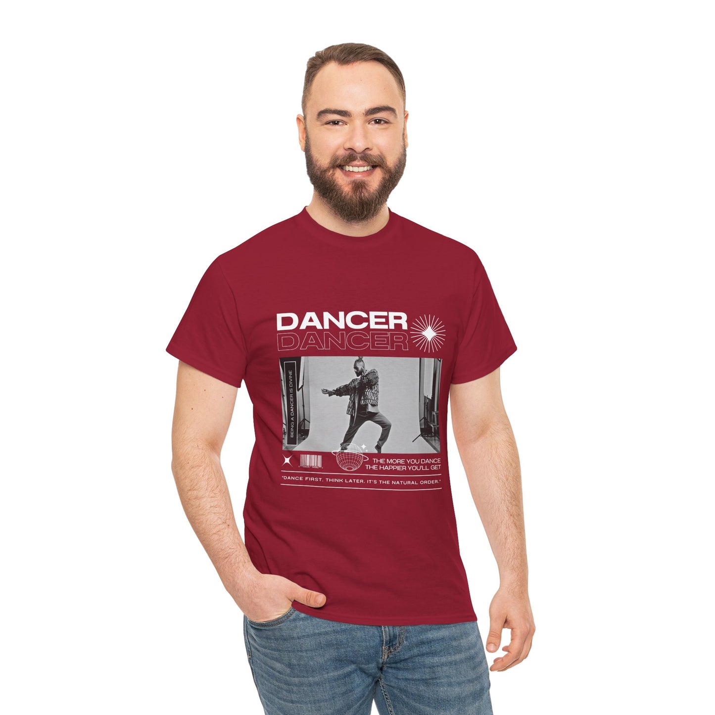"Dancer "Jazz Pose Unisex Heavy Cotton Tee – Streetwear-Inspired Jazz Dance Graphic T-Shirt for Performers