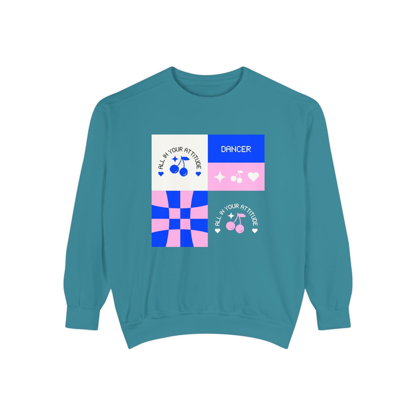 "Dancer – All in Your Attitude" Unisex Lightweight Crewneck Sweatshirt – Retro-Inspired Dance Graphic Pullover for Confident Movers & Performers