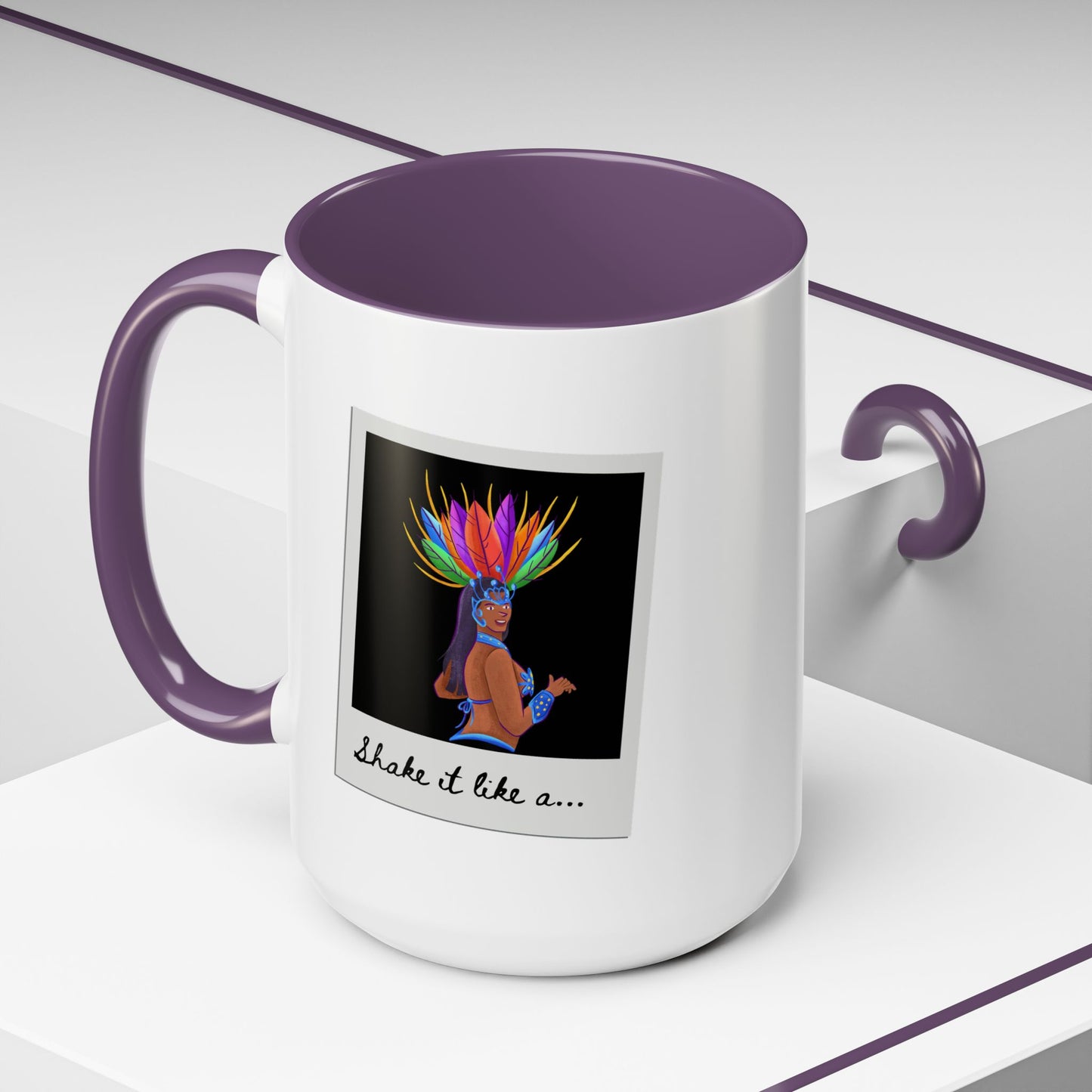 "Shake It Like a..." Accent Coffee Mug – Fun Dance Quote Ceramic Mug for Dancers and Music Lovers