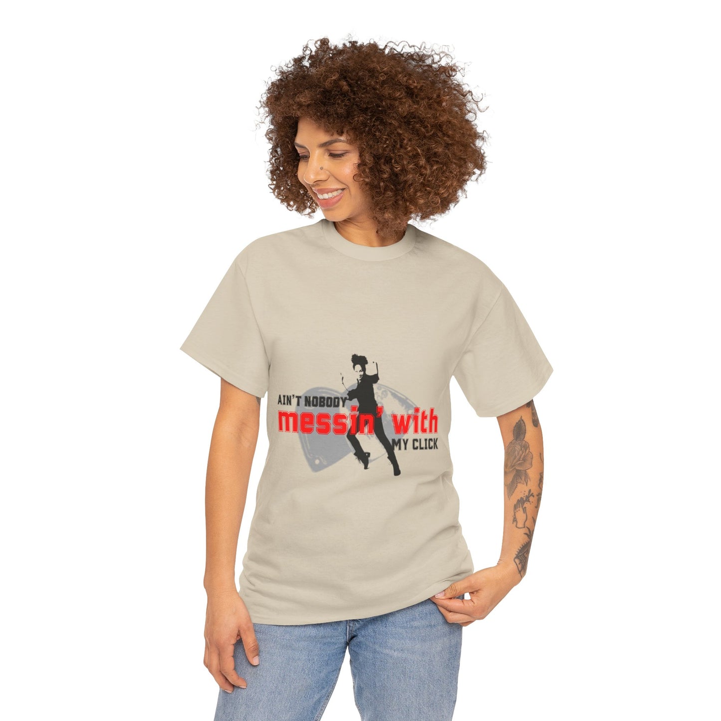 "Ain’t Nobody Messin’ With My Click" Tap Dance Tee – Unisex Heavy Cotton T-Shirt with Taps & Dancer Graphic