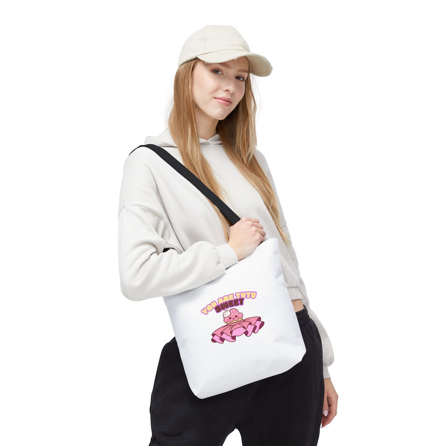 "You Are Tutu Sweet" Kawaii Cupcake Dance Tote Bag – Cute Canvas Bag for Dancers, Dance Moms & Ballet Lovers | Dance Gift Idea