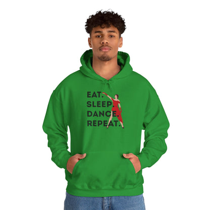 "Eat Sleep Dance Repeat" Unisex Dance Hoodie – Bold Graphic Sweatshirt for Dancers