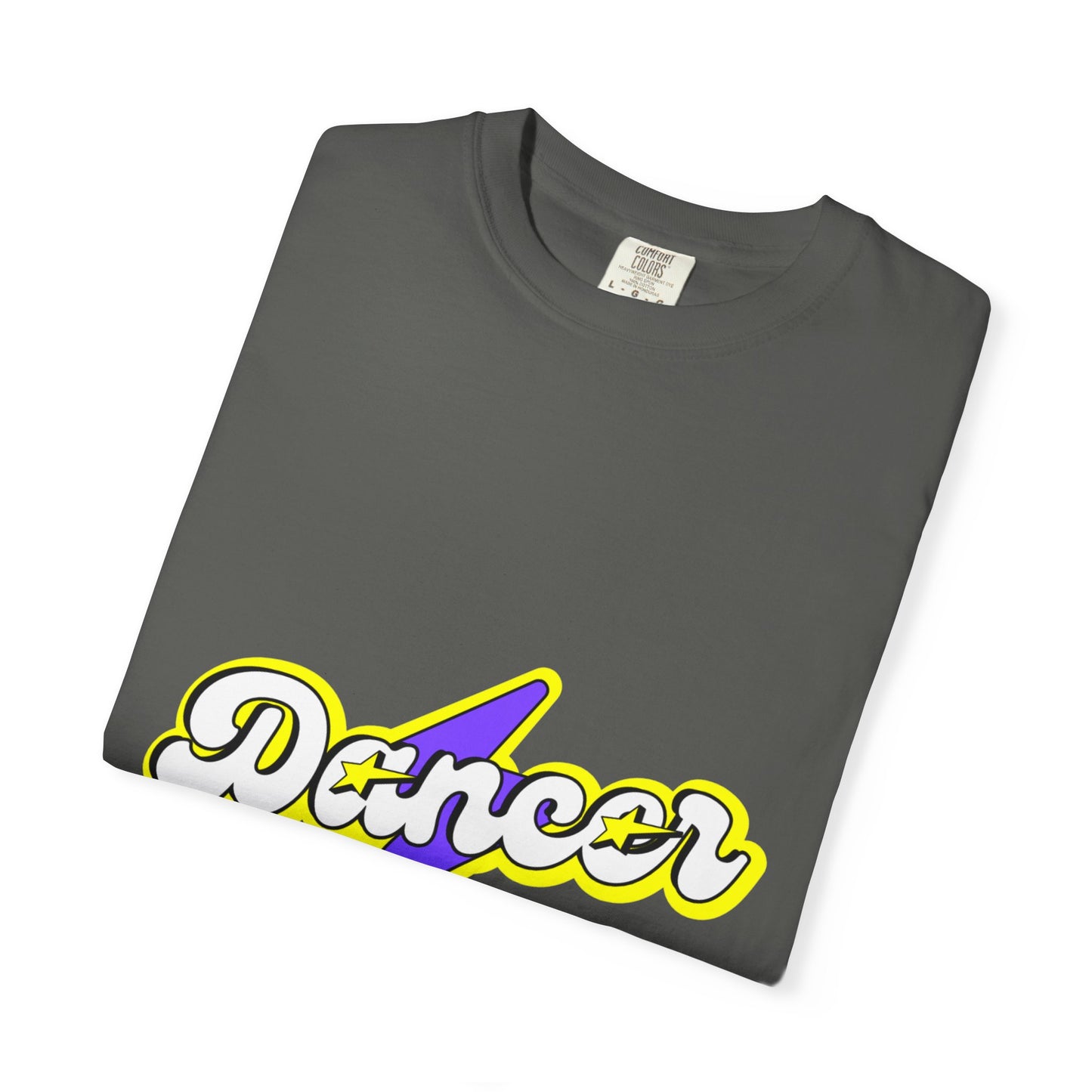 "Dancer" Unisex Garment-Dyed T-Shirt – Superhero-Style Bold Graphic Tee – Dance Power Shirt for Performers & Movers