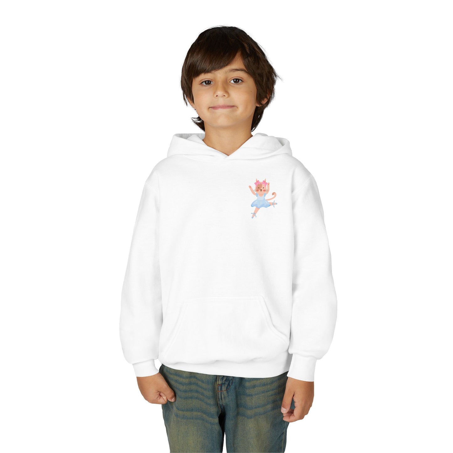 “Every Meow & Then I Dance” Adorable Dancing Cat Graphic | Cute Cat Dance Hoodie for Kids & Young Ballet Enthusiasts - Unisex Youth Hoodie