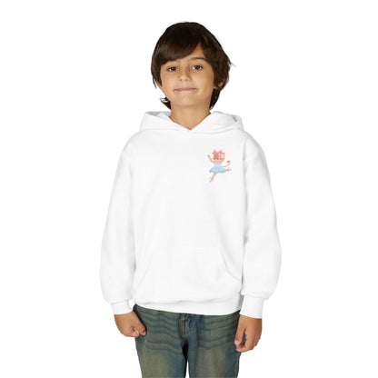 “Every Meow & Then I Dance” Adorable Dancing Cat Graphic | Cute Cat Dance Hoodie for Kids & Young Ballet Enthusiasts - Unisex Youth Hoodie