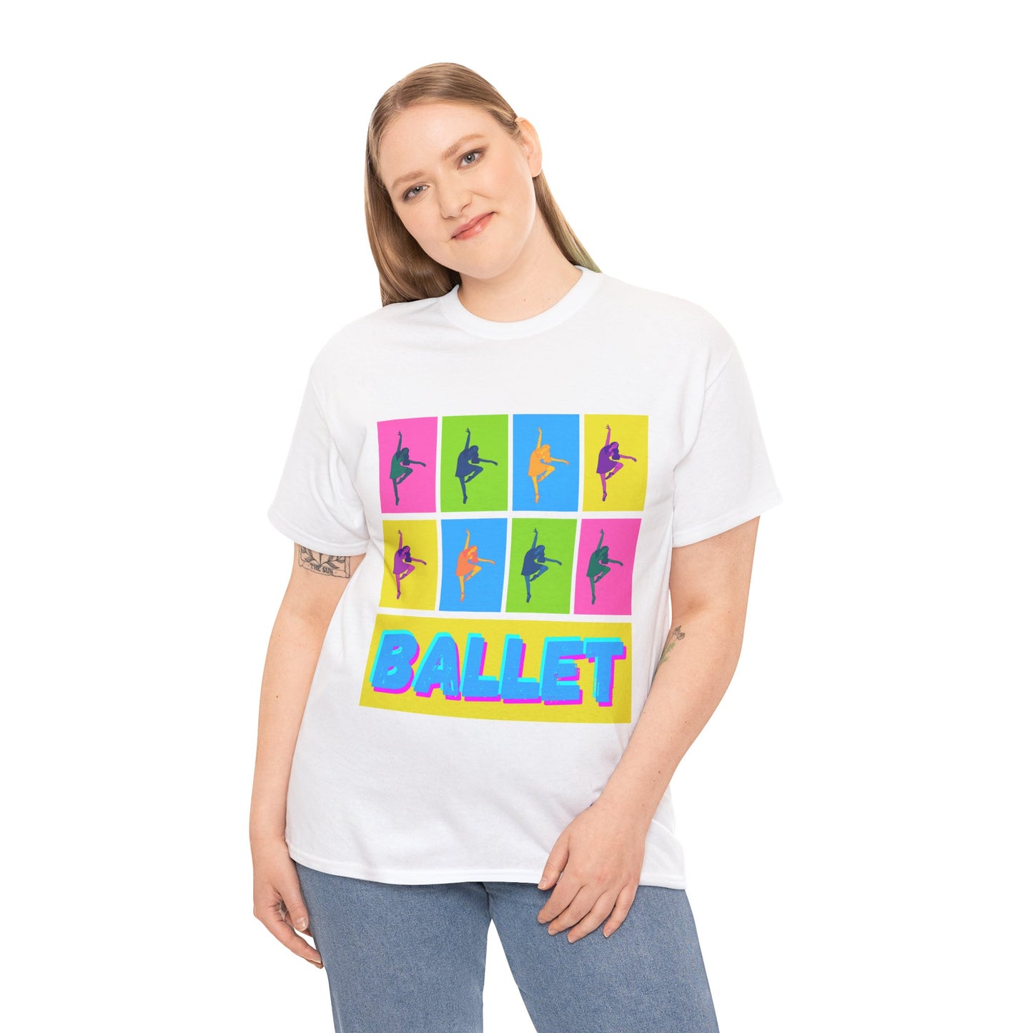 "Ballet" Pop Art Inspired Dance Graphic Unisex Heavy Cotton Tee – Artistic Ballet Dancer T-Shirt for Dance Lovers