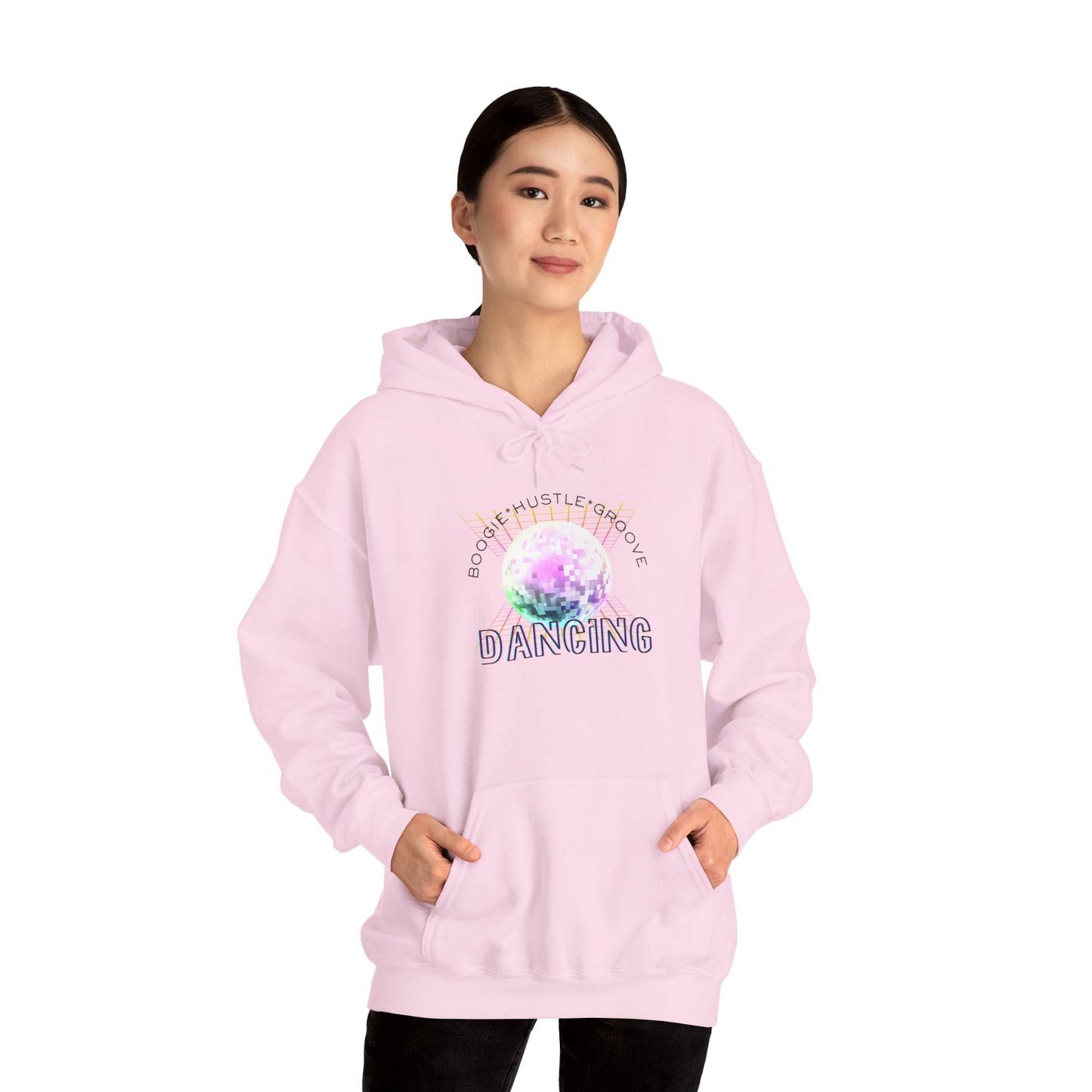 "Boogie, Hustle, Groove - Dancing" Streetwear Dance Graphic – Unisex Heavy Blend™ Hooded Sweatshirt
