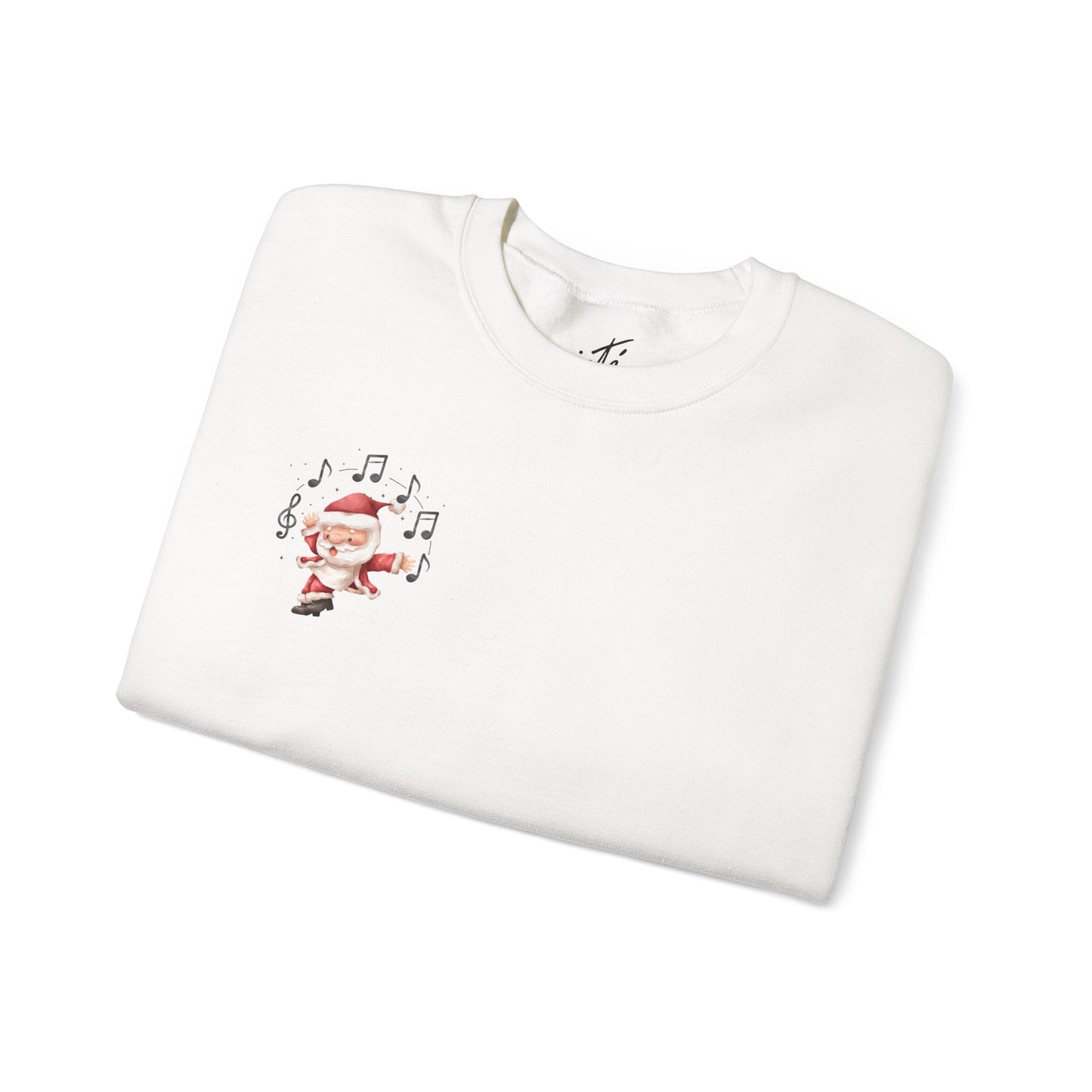 “5-eee and a 6-eee and a Ho, Ho, Ho”  ADULT SWEATSHIRT Unisex Heavy Blend Crewneck with Playful Dancing Santa Front & Back – Festive Christmas Dance Sweatshirt for Dancers & Studios