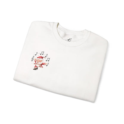 “5-eee and a 6-eee and a Ho, Ho, Ho”  ADULT SWEATSHIRT Unisex Heavy Blend Crewneck with Playful Dancing Santa Front & Back – Festive Christmas Dance Sweatshirt for Dancers & Studios