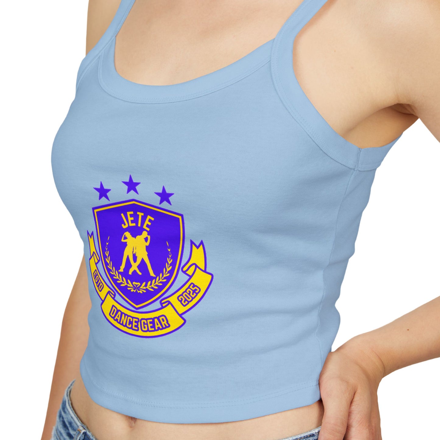 "Jeté Dance Gear" Women’s Spaghetti Strap Tank Top – Collegiate-Inspired Dancer Graphic | Stylish Studio Apparel for Dancers & Performers