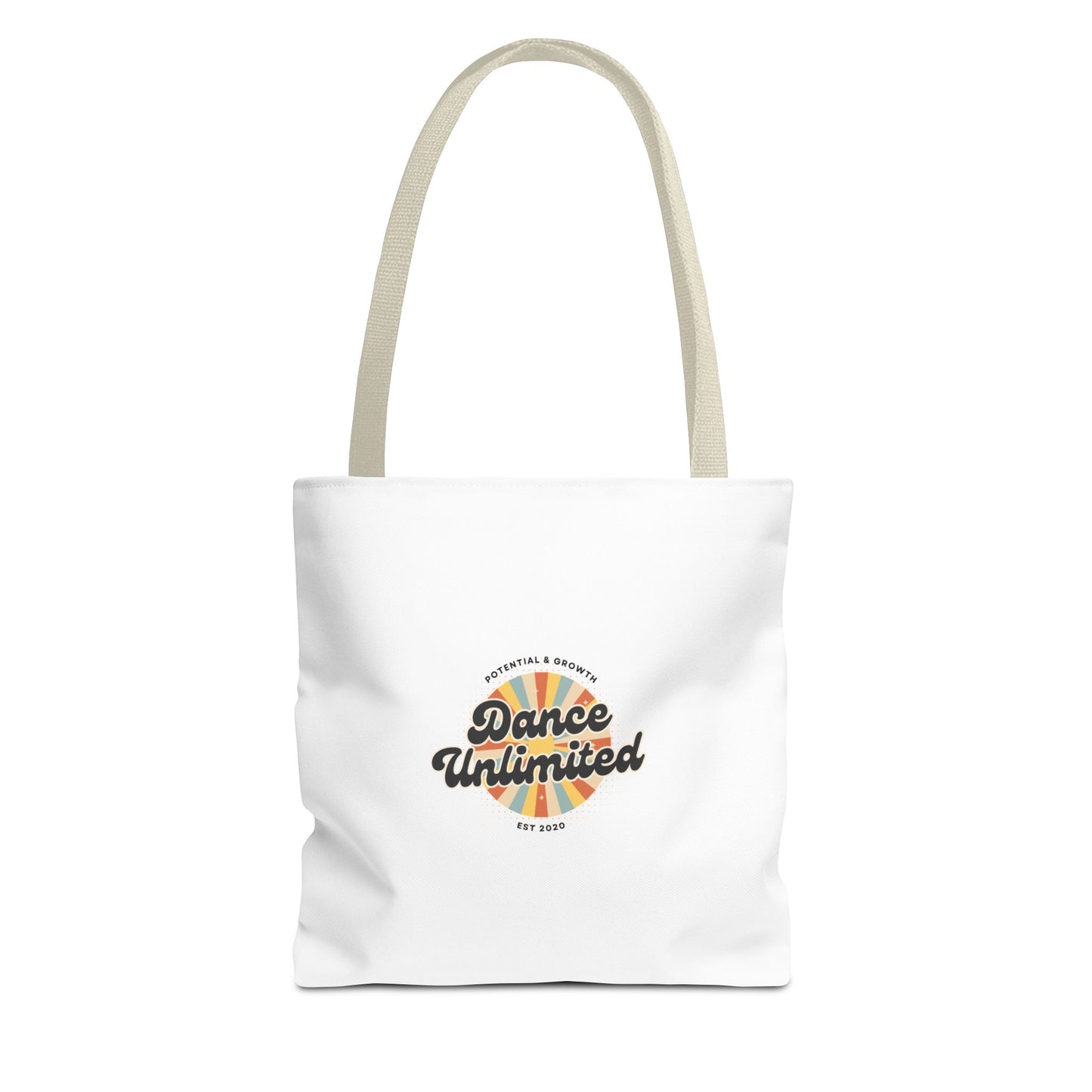 "Dance Unlimited, Potential & Growth" Canvas Tote Bag – Retro Graphic Dance Bag | Stylish Reusable Dance Tote for Dancers & Dance Moms