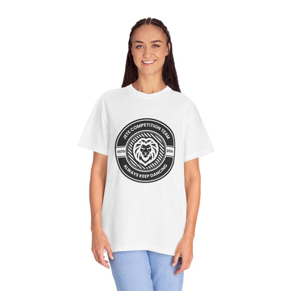 "Jeté Competition Team,  Always Keep Dancing" Unisex Garment-Dyed T-Shirt – Collegiate-Style Dance Graphic Tee – Shirt for Dancers & Teams