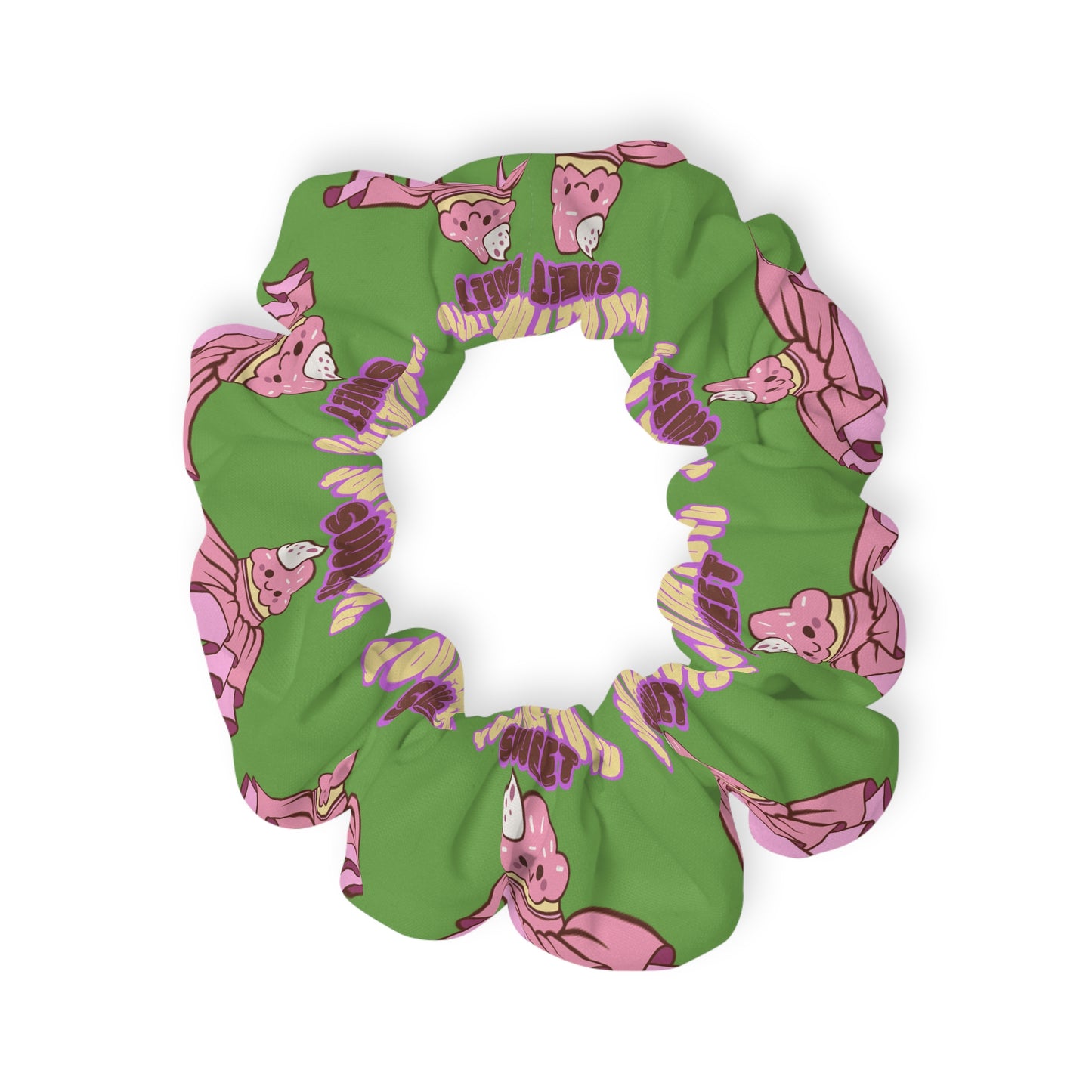 “You Are Tutu Sweet” Scrunchie – Kawaii Cupcake Dance Hair Accessory with Cute Tutu Graphic
