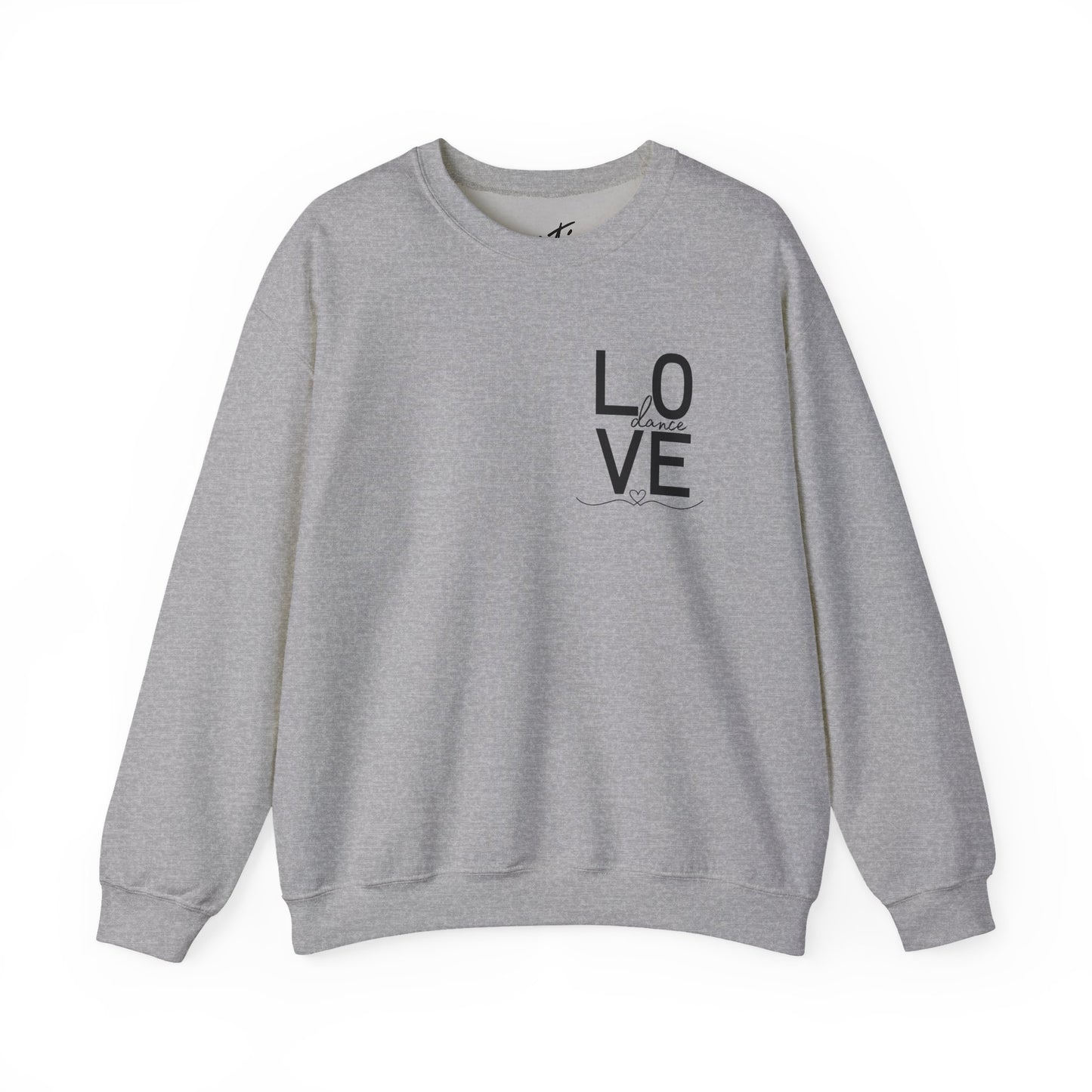 "LOVE Dance" Unisex Crewneck Sweatshirt – Script Letter Graphic Dance Lover Pullover