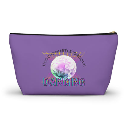"Boogie, Hustle, Groove - Dancing" Retro Dance-Inspired Makeup Bag | Funky Bold Accessory Pouch for Dancers