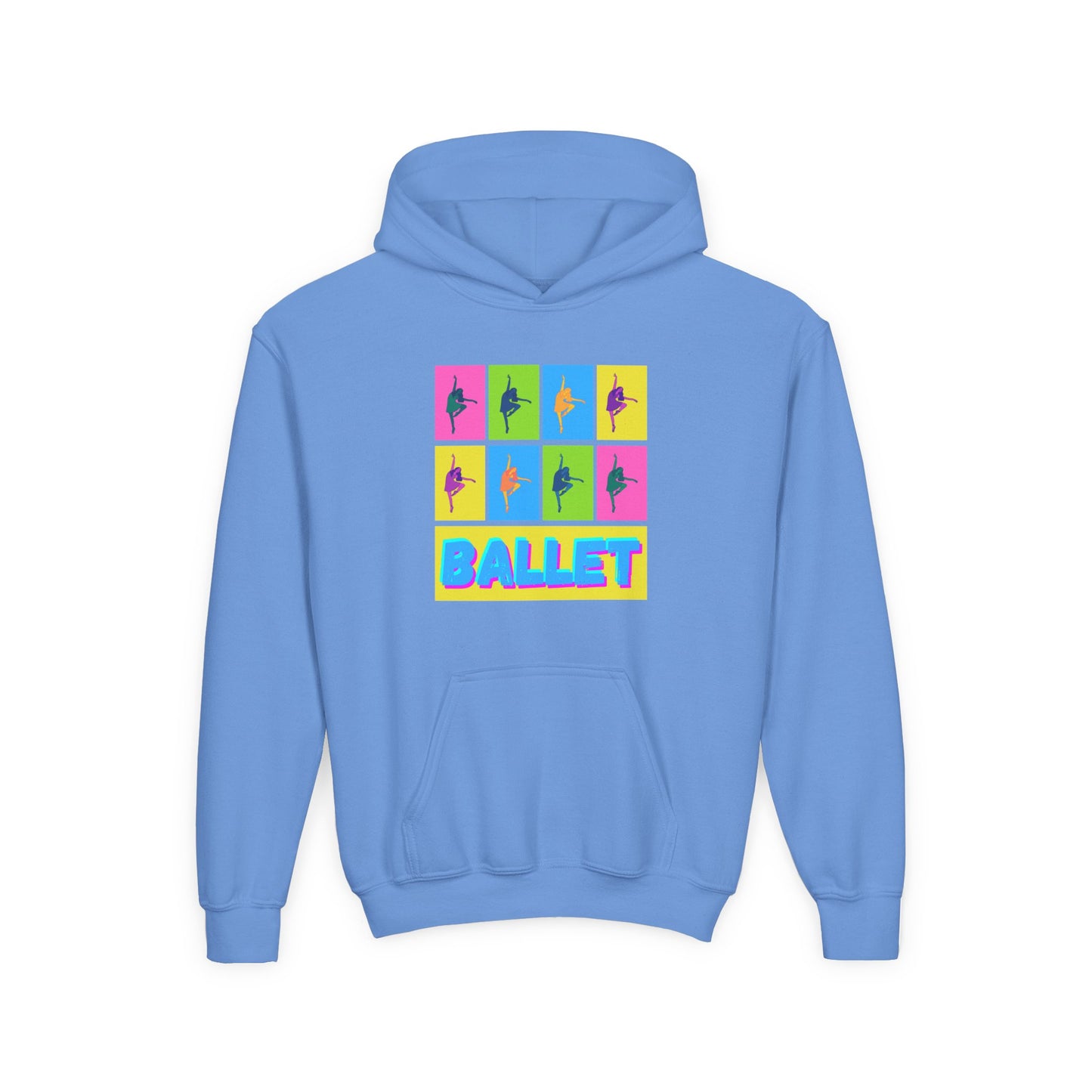 “Ballet” Pop Art Inspired Design with Ballet Dancer Graphics | Streetwear Ballet Hoodie for Kids & Young Dance Enthusiasts | Unisex Youth Hoodie