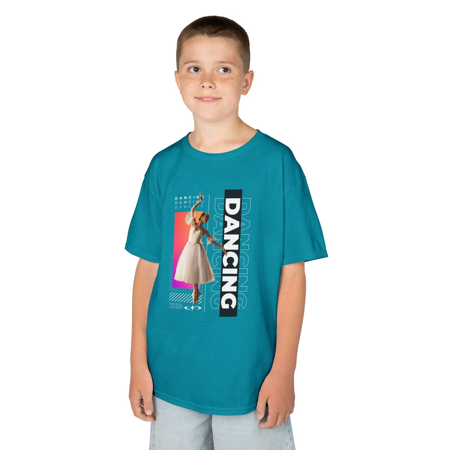 “Dancing” Youth Short Sleeve T-Shirt – Streetwear-Inspired Female Dancer Graphic – Trendy Kids Dance T-Shirt for Girls