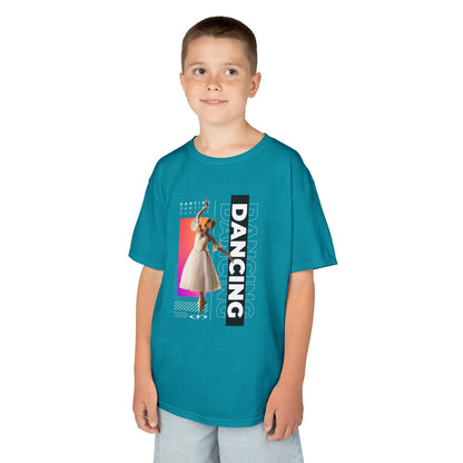 “Dancing” Youth Short Sleeve T-Shirt – Streetwear-Inspired Female Dancer Graphic – Trendy Kids Dance T-Shirt for Girls