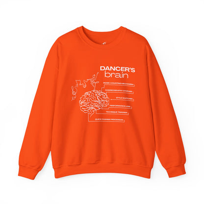 “Dancer’s Brain” Funny Dance Anatomy Sweatshirt – Unisex Heavy Blend Crewneck with Optional Name or Studio Personalization