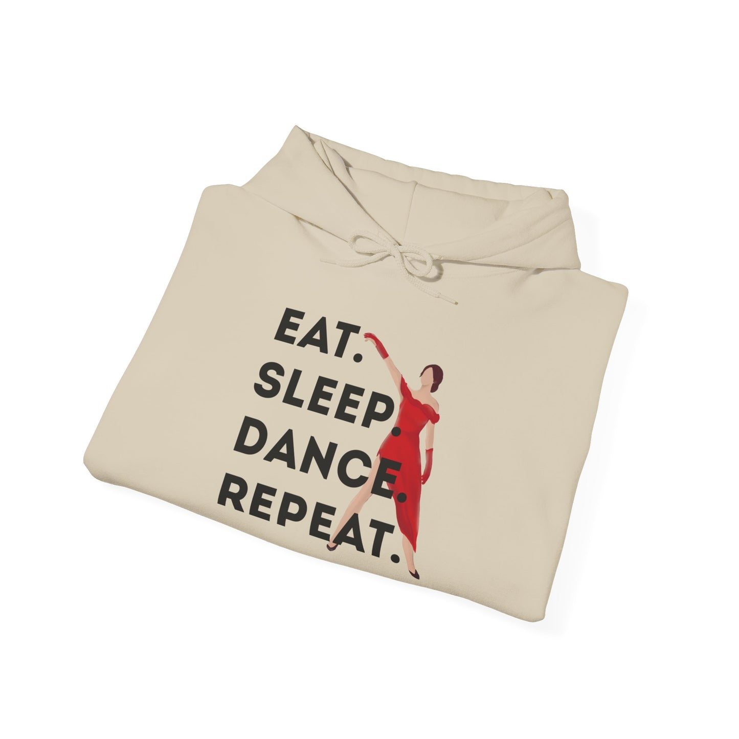 "Eat Sleep Dance Repeat" Unisex Dance Hoodie – Bold Graphic Sweatshirt for Dancers
